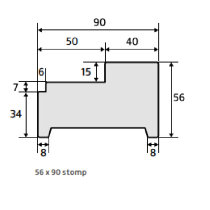 Kozijn hardhout WIT 56 x 90 STOMP
