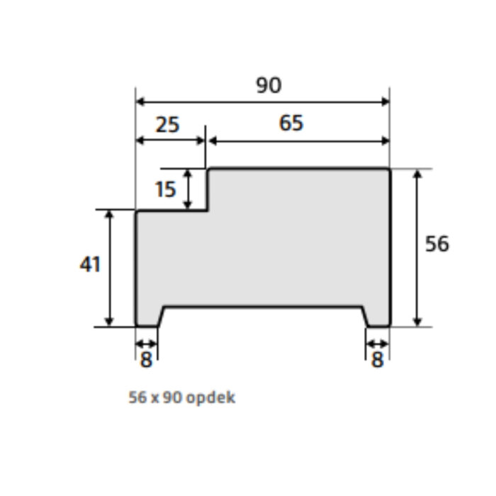 Kozijn hardhout WIT 56 x 90 OPDEK