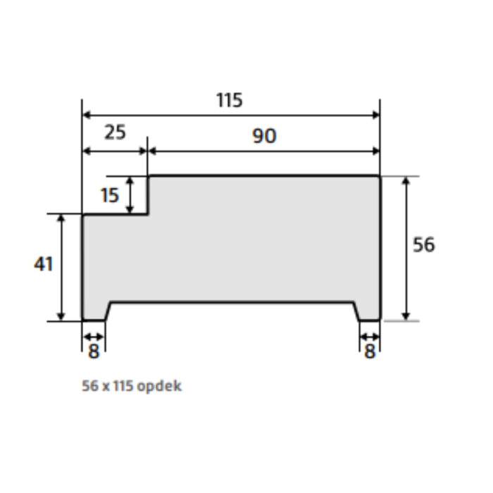 Kozijn hardhout WIT 56 x 115 OPDEK