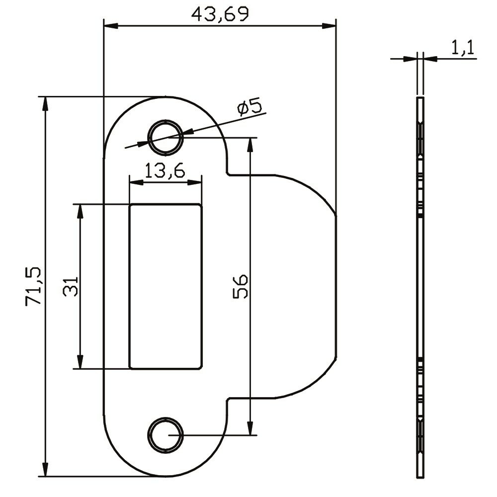 Loopslot SX210  (voorplaat RVS kleur)