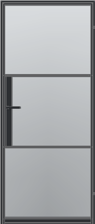 Aluminium opdekdeur met subtiel grijs glas