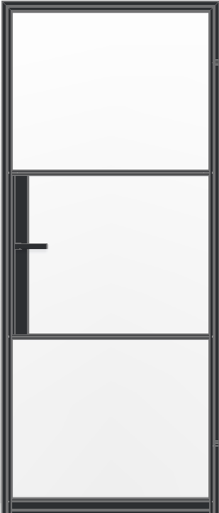 Aluminium opdekdeur met melk glas