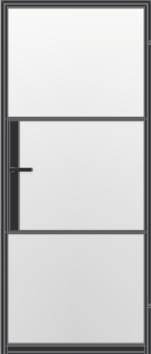 Aluminium opdekdeur met blank glas