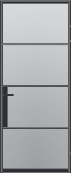 Aluminium opdekdeur met subtiel grijs glas