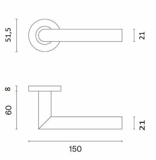 STERK deurklinken OVAL 1740 pro 8mm RVS &ndash; maatvoering