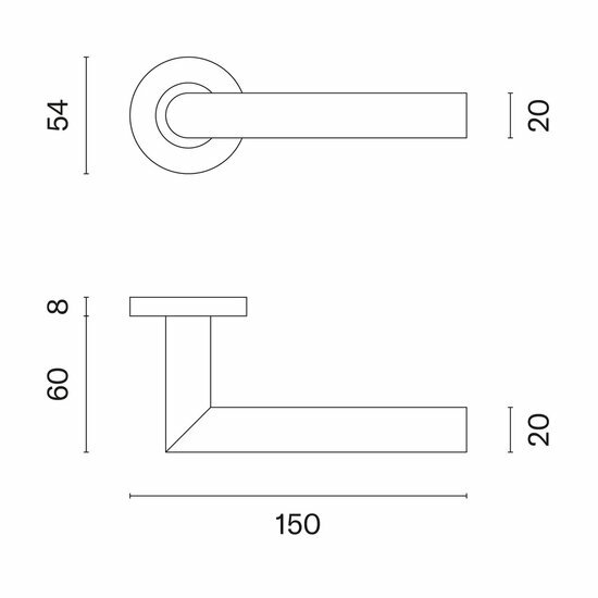 STERK deurklinken OVAL 1740 pro 8mm RVS