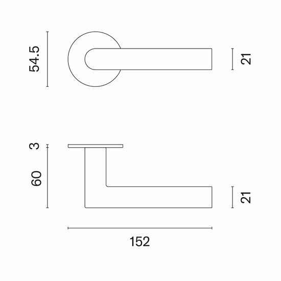 STERK deurkrukken OVAL 1750 ultra dun 3mm &ndash; koper PVD &ndash; maatvoering