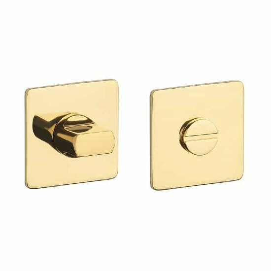 Vierkant WC garnituur KVADRAT 1712 ultra dun 3mm goud gepolijst PVD