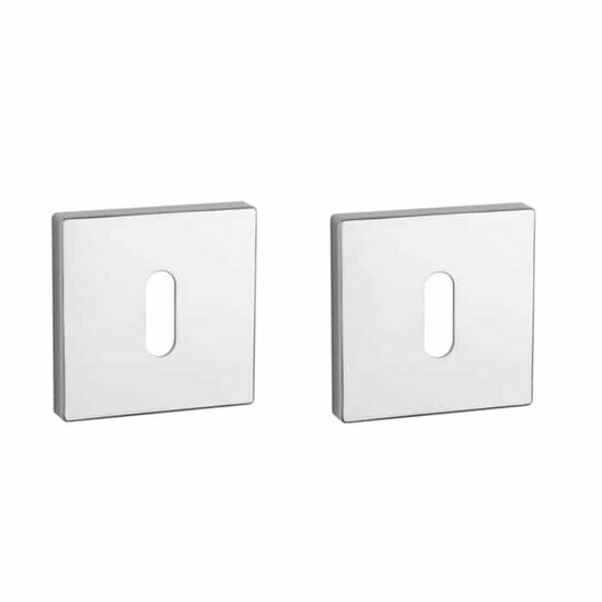Aprile Comfort sleutelrozetten 53x53x7mm vierkant Chroom gepolijst