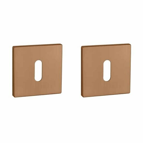 Aprile Prestige sleutelrozetten 52x52x5mm mat koper PVD