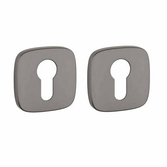 APRILE cilinderrozetten 52x52x7mm afgerond &ndash; Grafiet