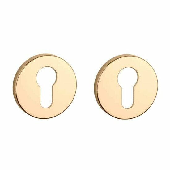 Aprile Premium cilinderrozetten &Oslash;52x7mm gepolijst goud