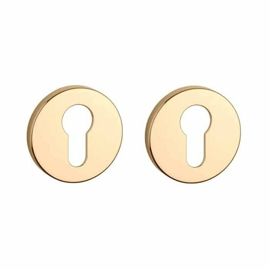 Comfort cilinderrozetten 7mm &Oslash;53mm goud gepolijst PVD