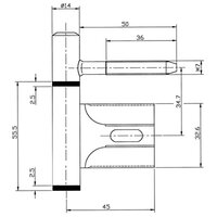 Paumelle recht scharnier t.b.v. Theuma / polynorm kozijnen