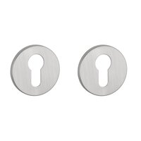 Cilinder rozet rond 52X5mm geborsteld chroom