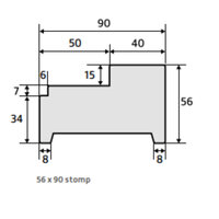 Kozijn hardhout WIT 56 x 90 STOMP