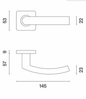Sterk deurklinken Kvadrat -1706 RVS &ndash; maatvoering