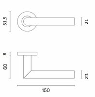 STERK deurklinken OVAL 1740 pro 8mm RVS &ndash; maatvoering