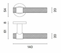 STERK deurkrukken OVAL 1743 pro 8mm Basalt PVD &ndash; maatvoering