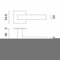 Witte deurkrukken KVADRAT 1760 ultra dun 3mm