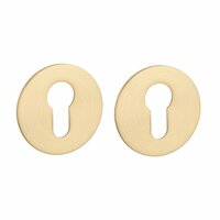 Cilinderplaatjes OVAL 1711 ultra dun 3mm &ndash; Mat goud