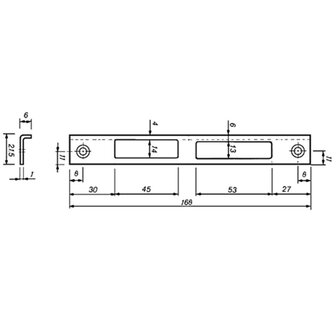 Technische tekening sluitplaat monoplus