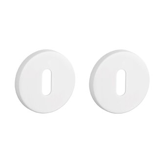 Sleutel rozet rond 53x7mm Mat wit