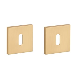 Sleutel rozet vierkant 53x53x7mm Goud satijn