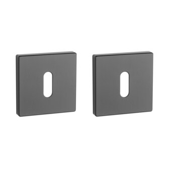 Sleutel rozet vierkant 52X52X7mm mat zwart