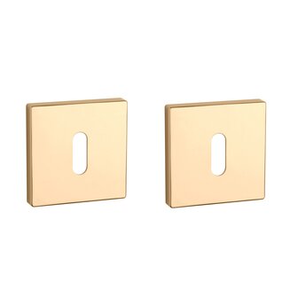 Sleutel rozet vierkant 52X52X7mm Goud gepolijst