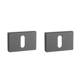 Sleutel rozet rechthoek 50X33X7mm mat zwart