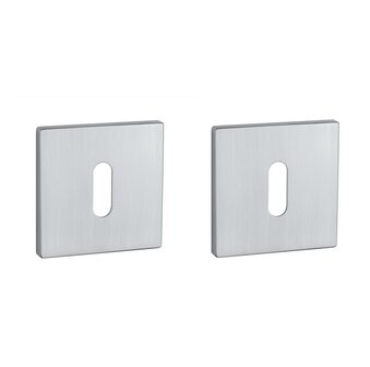 Sleutel rozet vierkant 52X52X5mm mat chroom