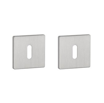 Sleutel rozet vierkant 52X52X5mm geborsteld chroom