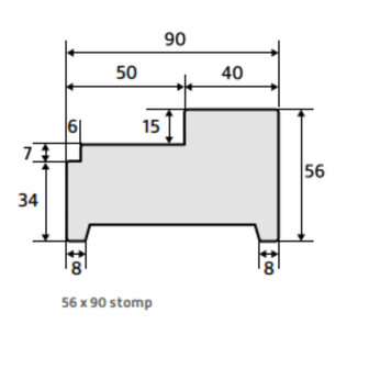 Kozijn hardhout WIT 56 x 90 STOMP