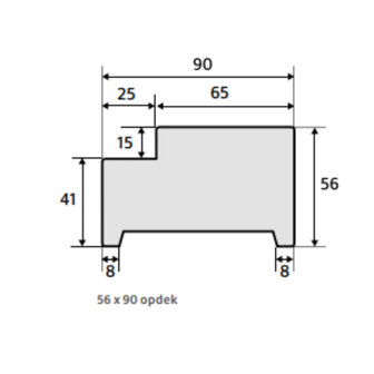 Kozijn hardhout WIT 56 x 90 OPDEK