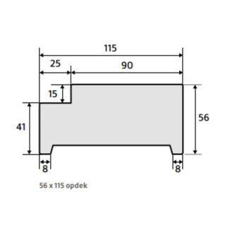 Kozijn hardhout WIT 56 x 115 OPDEK