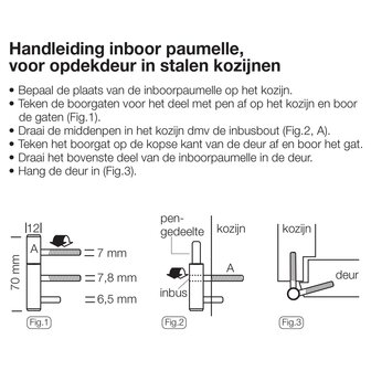 Paumelle scharnier t.b.v. Svedex / Berkvens stalen kozijnen
