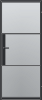 Aluminium opdekdeur met subtiel grijs glas