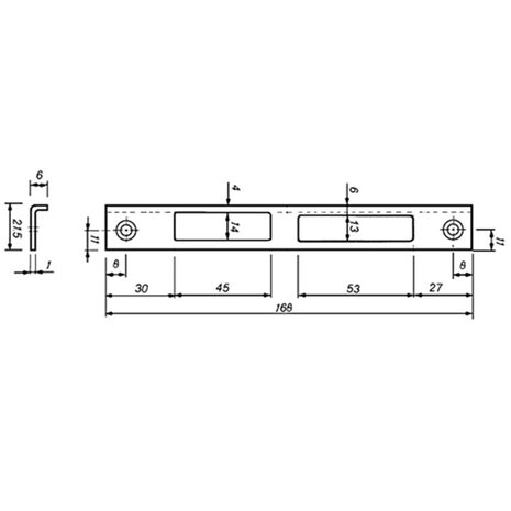 Technische tekening sluitplaat monoplus