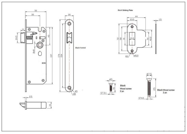 Technische spec. Smaldeurslot Skantrae slimseries Cando Industrial