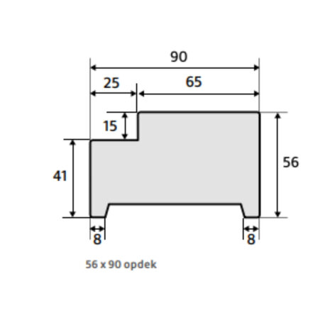 Kozijn hardhout WIT 56 x 90 OPDEK
