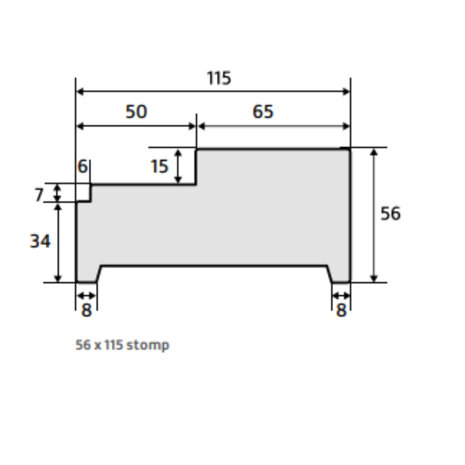 Kozijn hardhout WIT 56 x 115 STOMP