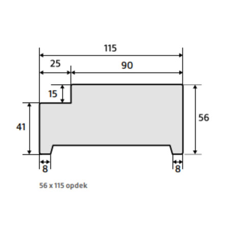 Kozijn hardhout WIT 56 x 115 OPDEK