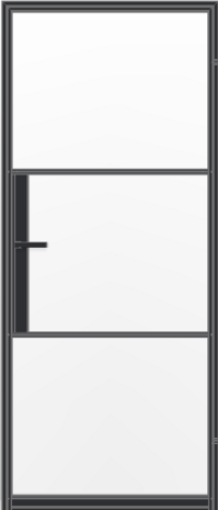 Aluminium opdekdeur met melk glas