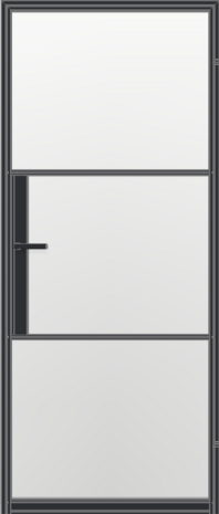 Aluminium opdekdeur met blank glas