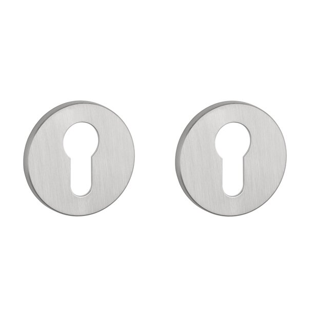 Cilinder rozet rond 52X5mm geborsteld chroom