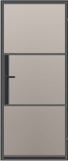 Aluminium opdekdeur met Rook glas