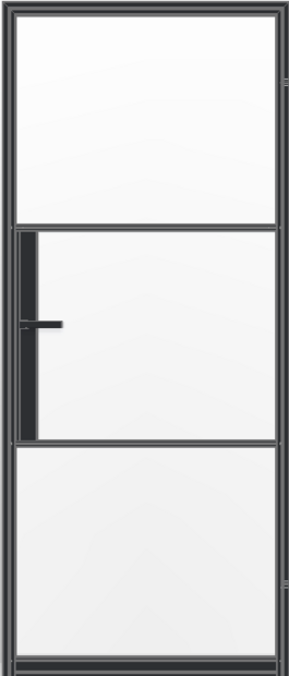 Aluminium opdekdeur met melk glas