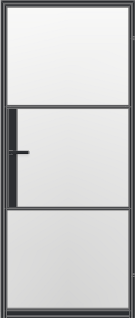 Aluminium opdekdeur met blank glas