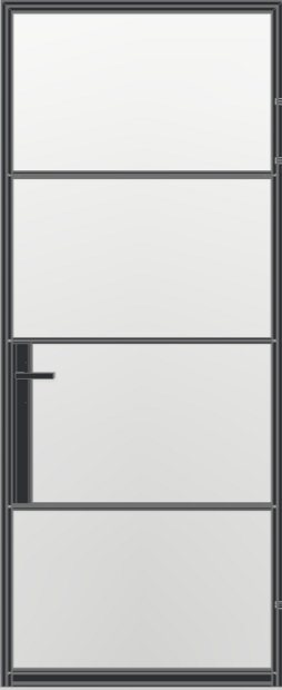 Aluminium opdekdeur met blank glas